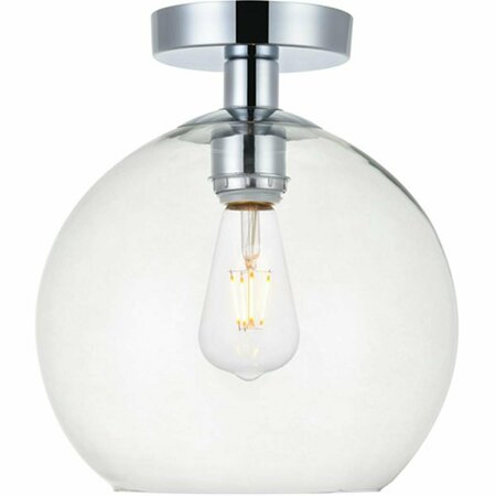 LIVING DISTRICT Baxter 1 Light Flush Mount Ceiling Light with Clear Glass, Chrome LD2210C